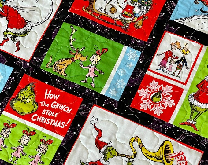 Grinch and Friends Christmas Seuss Quilt Grinch Wall Hanging Wheelchair