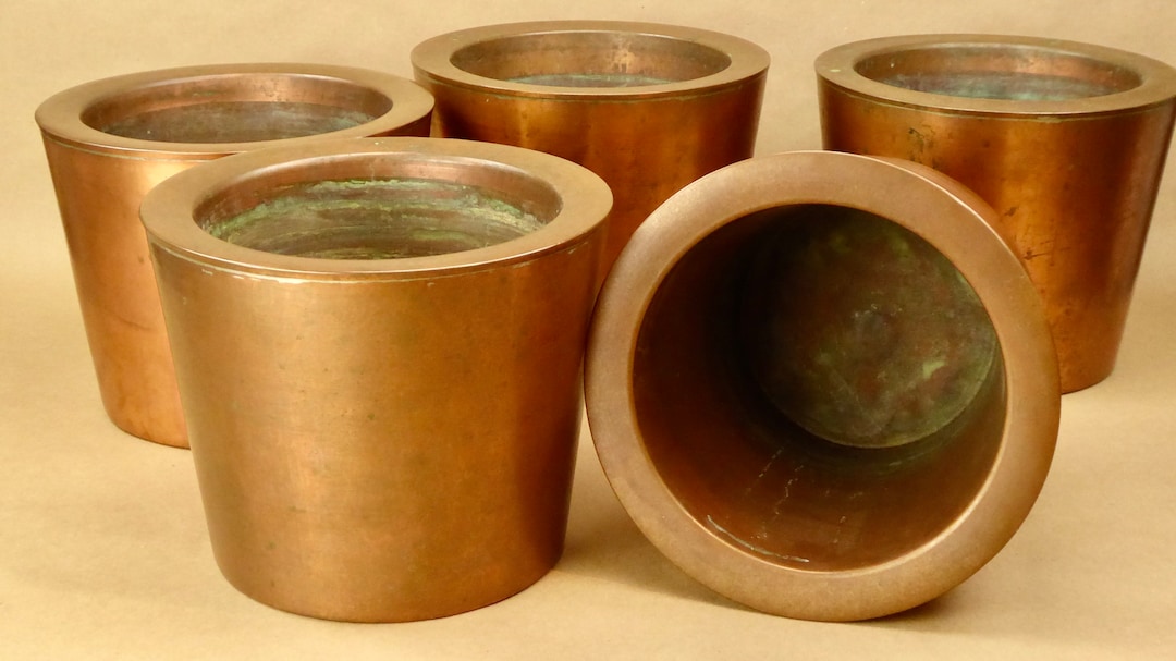 Smith & Hawken 12 Inch Round Copper Double Wall Pot Real Copper Patina