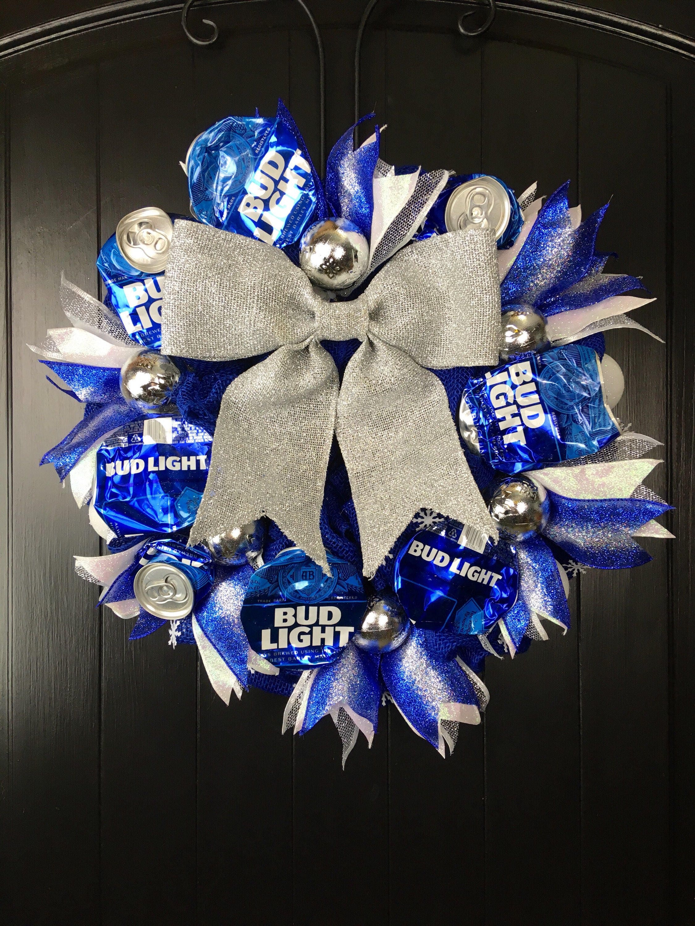 Beer Can Wreath Bud Light Wreath Bud Light Decor Man Cave Etsy