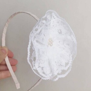 Lace hairband for girl,Rosette handmade hairband,Baby girl lace hairband,Hairband flower lace,Rosette baby hairband,Ceremony accessories