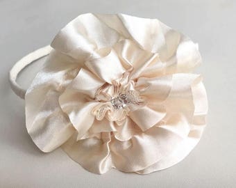 Bande de cheveux en dentelle pour fille, bandedeà faite à la main de Rosette, bande au cheveux de dentelle de fille de chéri, dentelle de fleur de bande de cheveux, bandeau de chéri de Rosette, accessoires de cérémonie