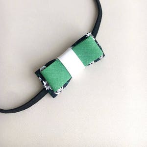 Bow Headband/ hair bow/ girls/ elastic/ handmade/ hair accessories/ green and black bow