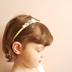 Flower yellow headband/ rosette hairband/ handmade/ baby girls/ hair accessories/ceremony image 4