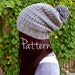 Crochet Pattern Slouchy Beanie Pom Pom Winter Fall Autumn Hat Textured Easy Beginner PDF Tutorial Download Slouch Cute Comfy Womens Teen