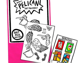 Pelican - Pin Puppet - Craft Pack - Stocking Filler -