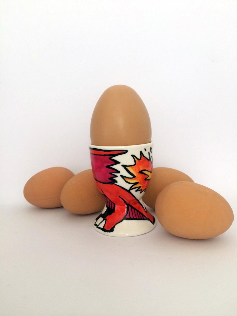 Halloween Birthday Valentines Dragon Egg Cup Breakfast Gift Hand painted Christmas Easter
