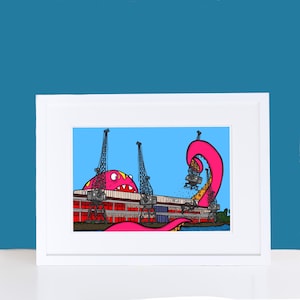 Monster vs Mshed - Bristol Art - FREE SHIPPING - Brunel - Print