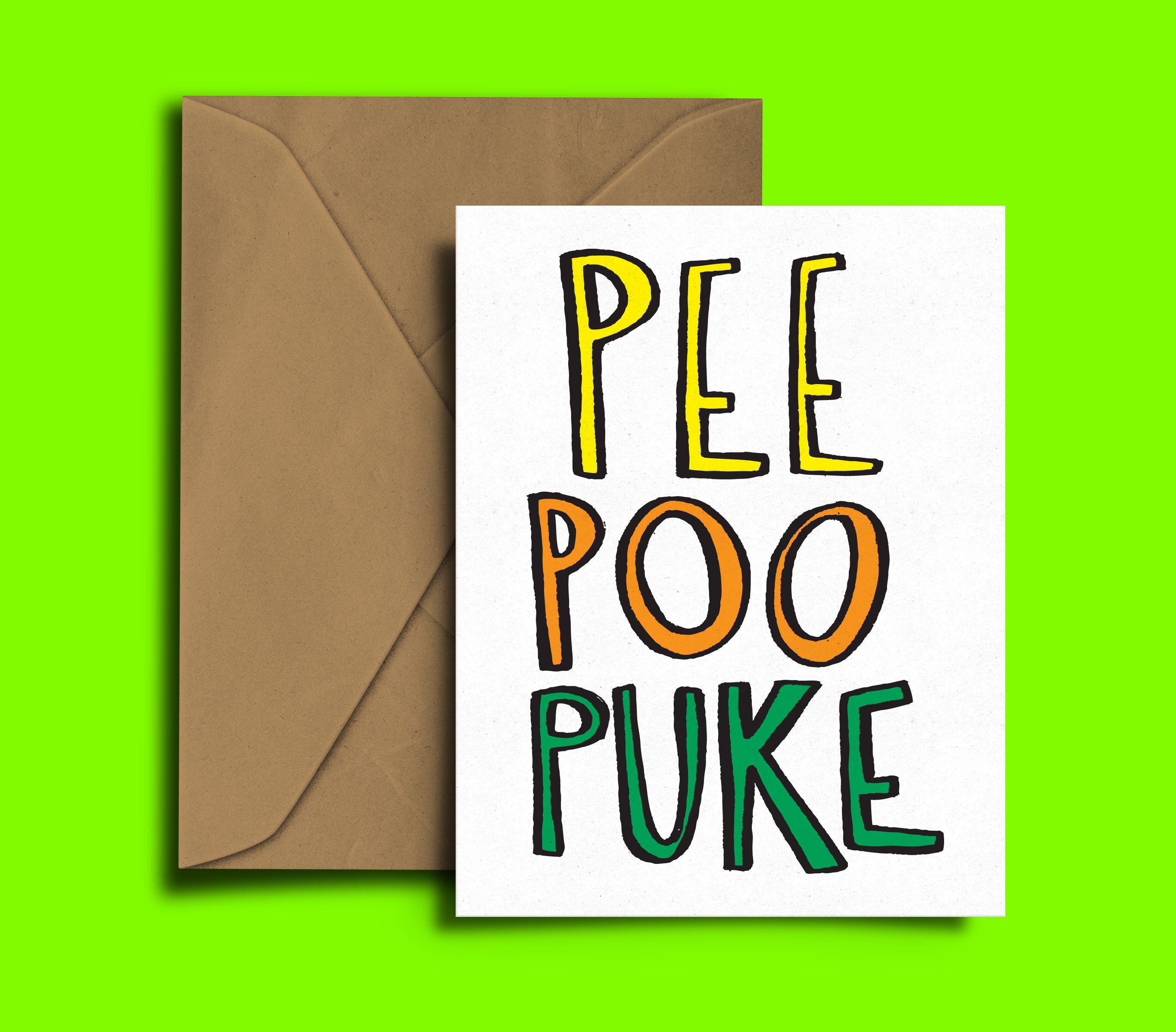 Pee Poo Puke New Baby Card Congratulations Birth Card Etsy
