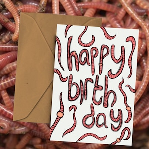 Alles Gute zum Geburtstag Karte - Worms - Weiß
