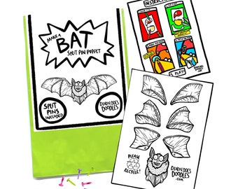 Bat - Pin Puppet - Halloween - Craft Pack - Stocking Filler