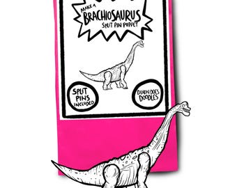 Brachiosaurus - Split Pin Puppet - Nature - Easter Craft Pack - Dinosaur - Activity - Christmas Gift - Craft