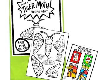 Tiger Moth - Pin Puppet - Craft Pack - Stocking Filler -