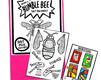 Bumble Bee - Pin Puppet - Craft Pack - Stocking Filler -
