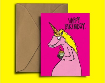 Unicorn Cake - Beautiful Birthday - Happy Birthday - Unicorn - Handsome - Unicorn Birthday Card
