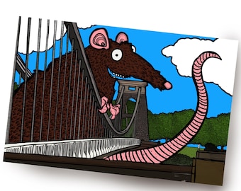 Bristol Landmark - Rat Attack - Clifton Suspension Bridge - Print - Bristol