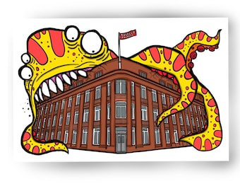 Monster vs Tobacco Factory - Bristol - Art Print - Free shipping