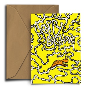 Slug Slime - Carte d'anniversaire - Jardinier - Drôle - Brut - Carte de vœux vierge A6 300 g/m².