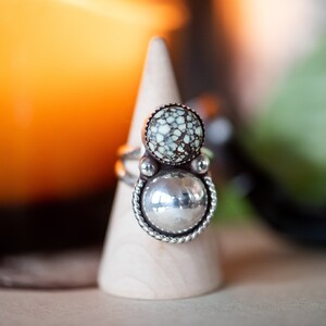 Handmade Sterling Silver & Poseidon Variscite Statement Ring // Size Made to Order