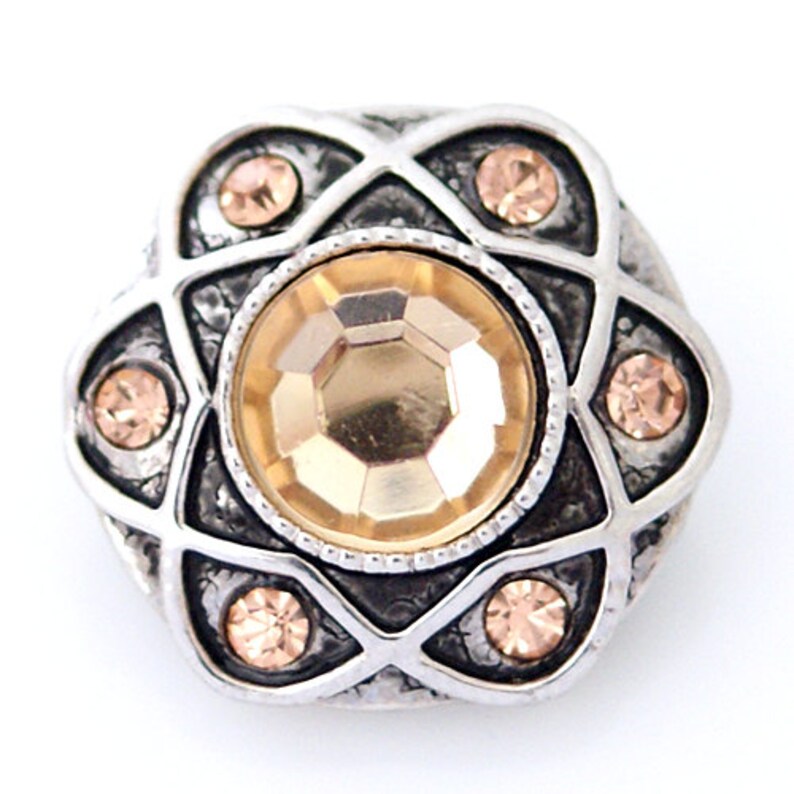 CZ Yellow Flower Snap It SKB8794 Chunk Button Popper Snap