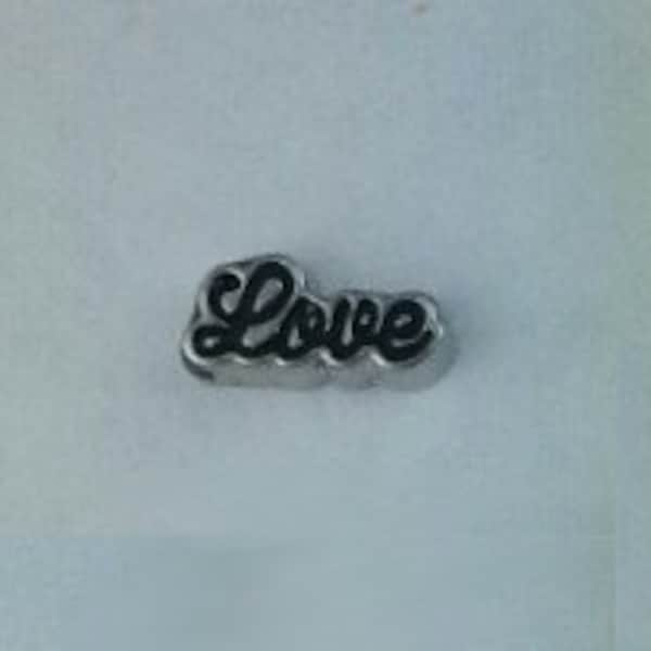 Love - Silver  ML1100  Floating Charm for Glass Memory Lockets