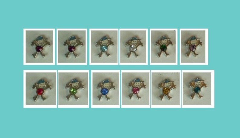 Silver BOY Birthstone HGC1001-S Floating Charm for Glass Memory Locket You Choose
