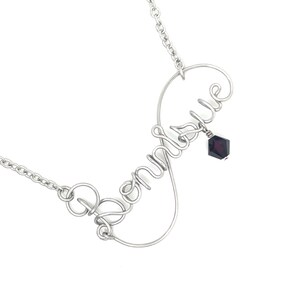 Stainless Steel Wire Script Name Necklace | Personalized Custom Name Jewelry Gift image 2