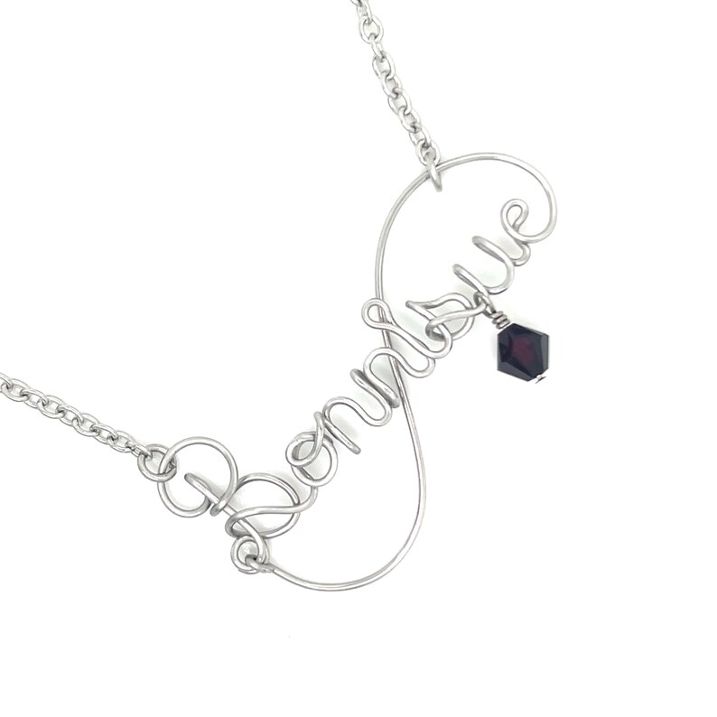 Stainless Steel Wire Script Name Necklace | Personalized Custom Name Jewelry Gift image 2