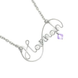 Stainless Steel Wire Script Name Necklace | Personalized Custom Name Jewelry Gift image 4