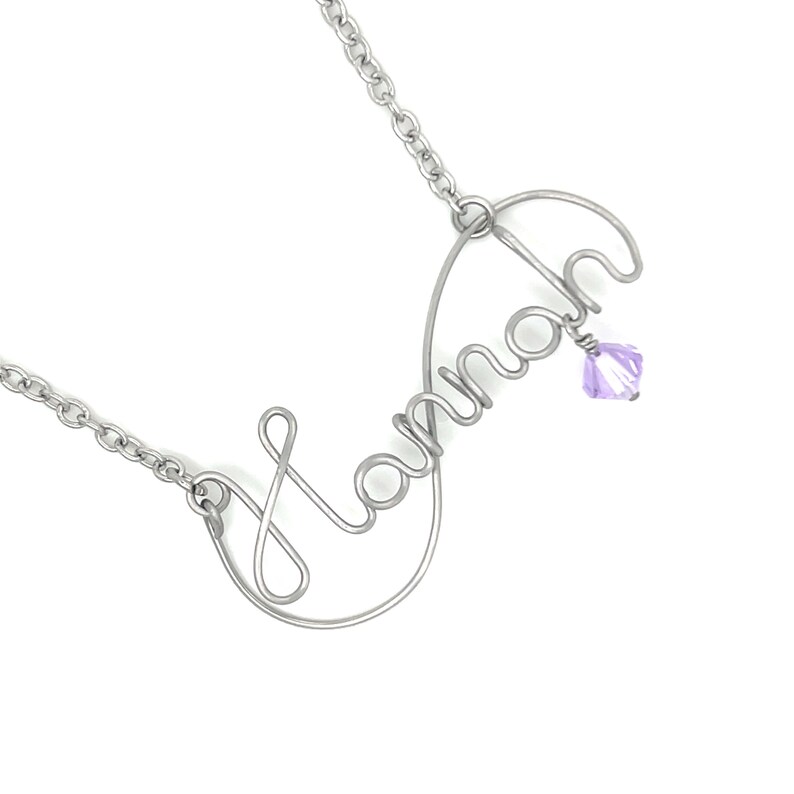Stainless Steel Wire Script Name Necklace | Personalized Custom Name Jewelry Gift image 4