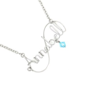 Stainless Steel Wire Script Name Necklace | Personalized Custom Name Jewelry Gift