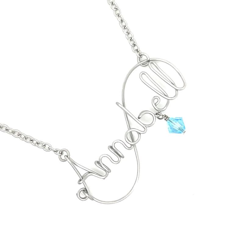 Stainless Steel Wire Script Name Necklace | Personalized Custom Name Jewelry Gift image 1