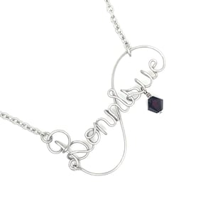 Collar con nombre personalizado en alambre / Regalo de joyería personalizada de acero inoxidable con nombre
