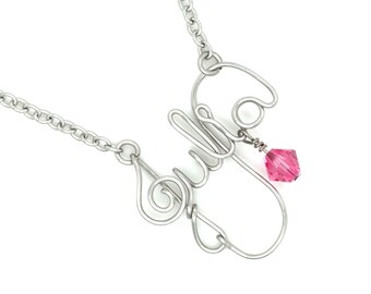 Stainless Steel Wire Name Necklace | Personalized Script Jewelry