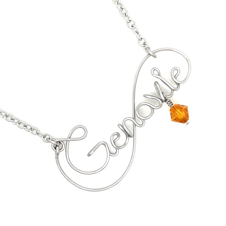 Stainless Steel Wire Script Name Necklace | Personalized Custom Name Jewelry Gift image 7