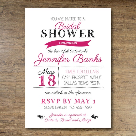 Items similar to Printable Bridal Shower Invitation Vintage on Etsy
