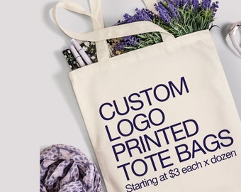 Custom Tote Bags on Natural Cotton, Your Personalized Art or Logo Printed Fabric Shopping Market Bags