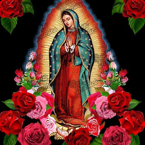 Virgin Mary Fabric Our Lady of Guadalupe Pattern by the Yard - Etsy