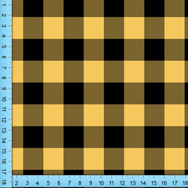Yellow Plaid Fabric Etsy