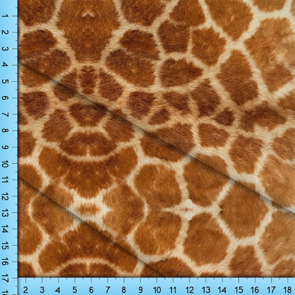Giraffe Skin Fabric Pattern By the Yard, Realistic Animal Skin Print