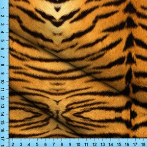 Tiger Print Fabric By the Yard, Half Yard and Fat Quarter Jersey knit