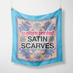 Custom Satin Head Scarf – Personalize with Your Own Design | Printed Silk-Like Bandana