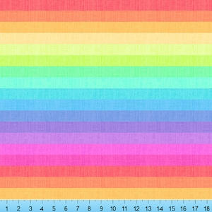 Rainbow Stripes Fabric Pattern Printed By the Yard, Half Yard and Fat Quarter