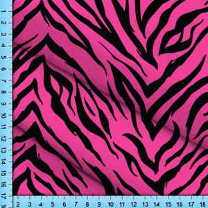 Pink Tiger Stripes Stoff: Fuchsia & Schwarz, lose Ware