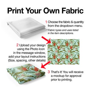 Print Custom Photos, Images and Logos on Fabric, Personalized for Upholstery, Home Decor, Fashion Patterns, Costumes