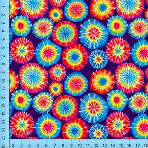 Tie Dye Fabric: Colorful Circle Pattern