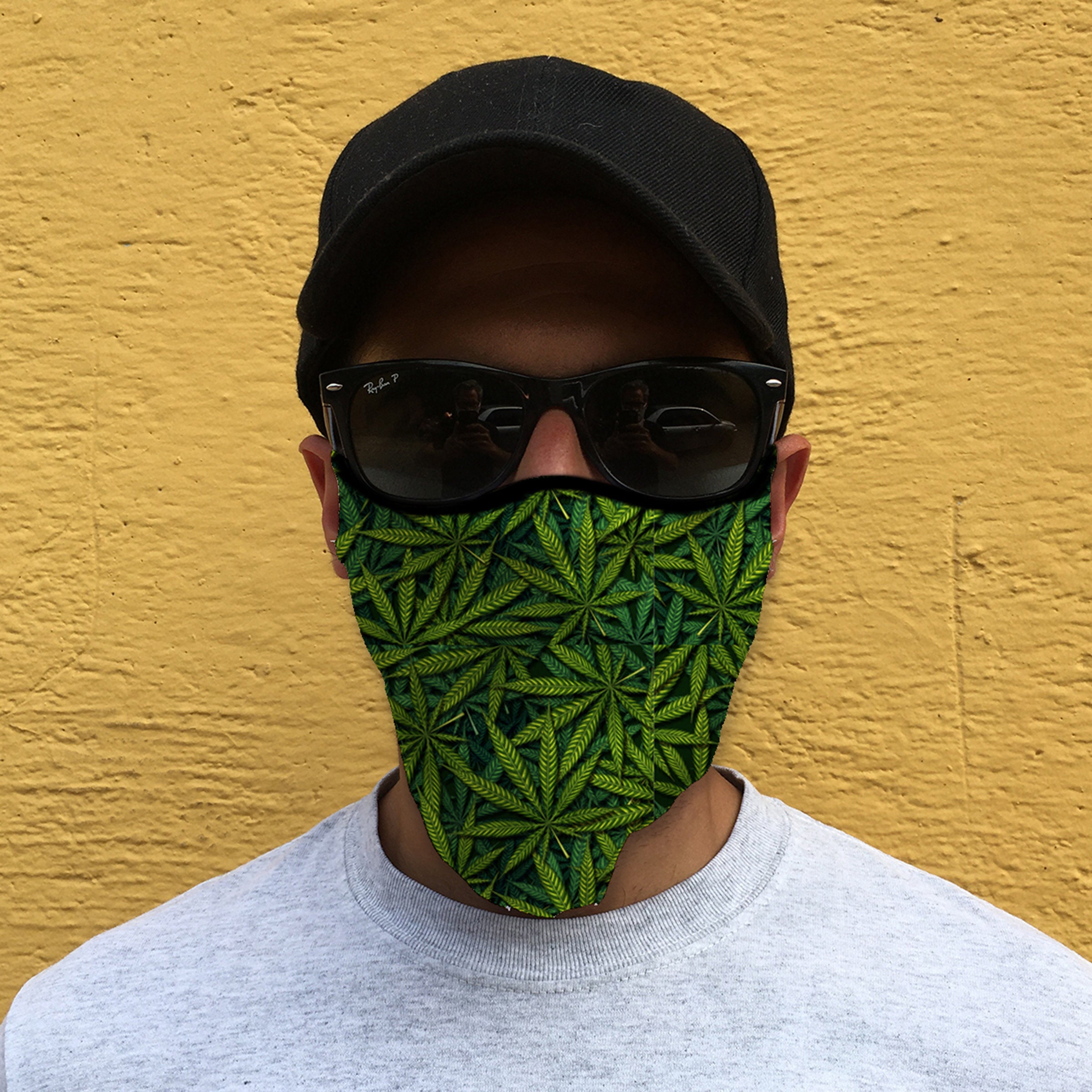 Cannabis Print Face Mask Marijuana leaf printed Face Etsy