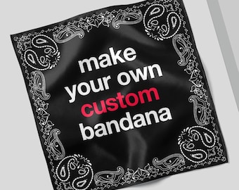 Personalized Bandanas - Custom Printed with Your Image on Classic Poplin or Silky Satin