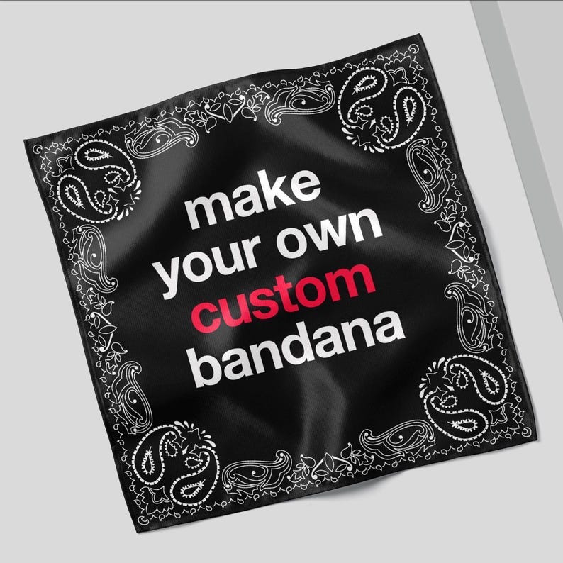 Personalized Bandanas - Custom Printed with Your Image on Classic Poplin or Silky Satin image 1