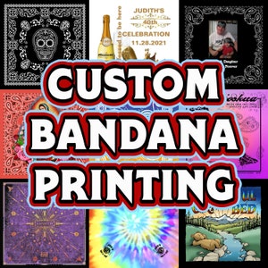 Custom Printed Bandana with Your Image, Personalized Head Wrap, Neck Scarf or Face Cover