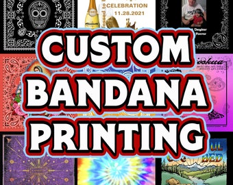 Custom Printed Bandana with Your Image, Personalized Head Wrap, Neck Scarf or Face Cover